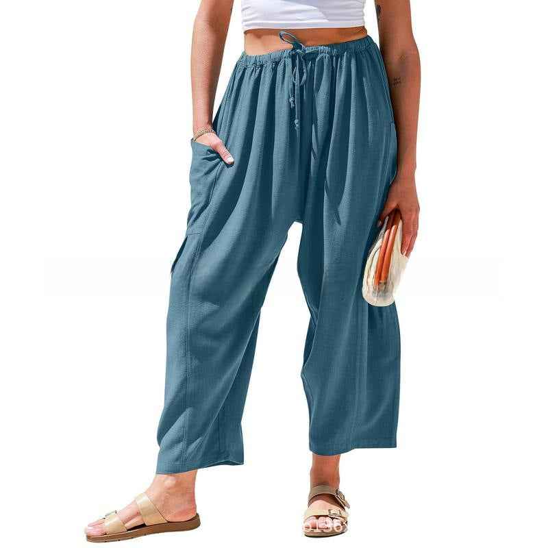 Linen Wide-Leg Pants