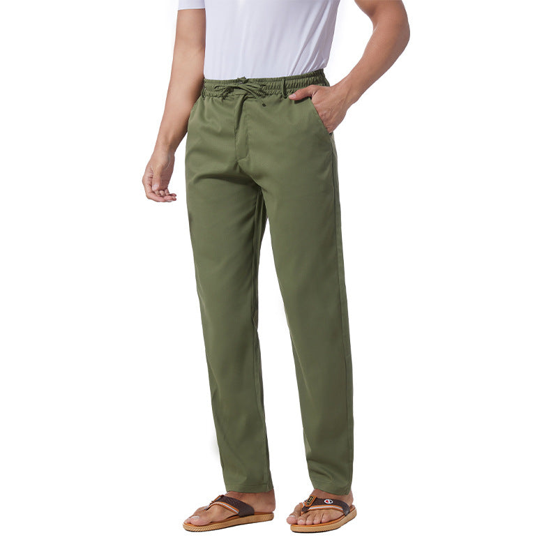 Men's Solid Color Linen Cotton Casual Pants Colouronova