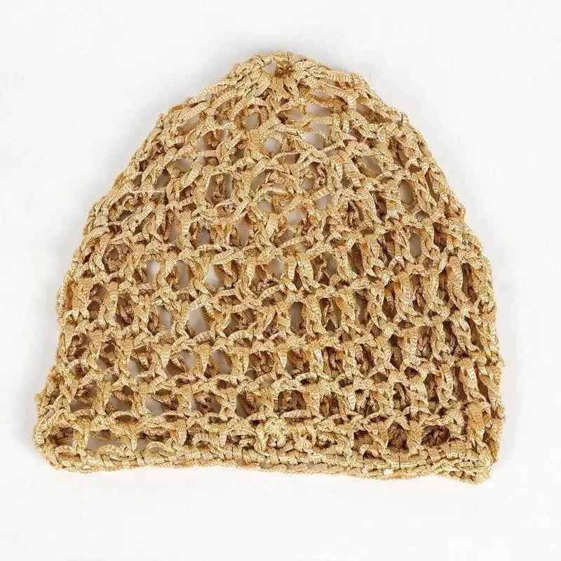 R1WE Hollowout Crochet Brimless Hat Simple Skull Cap Breathable Knitted Hat for Autumn Winter Fashion Hair Net Sleep Headwear