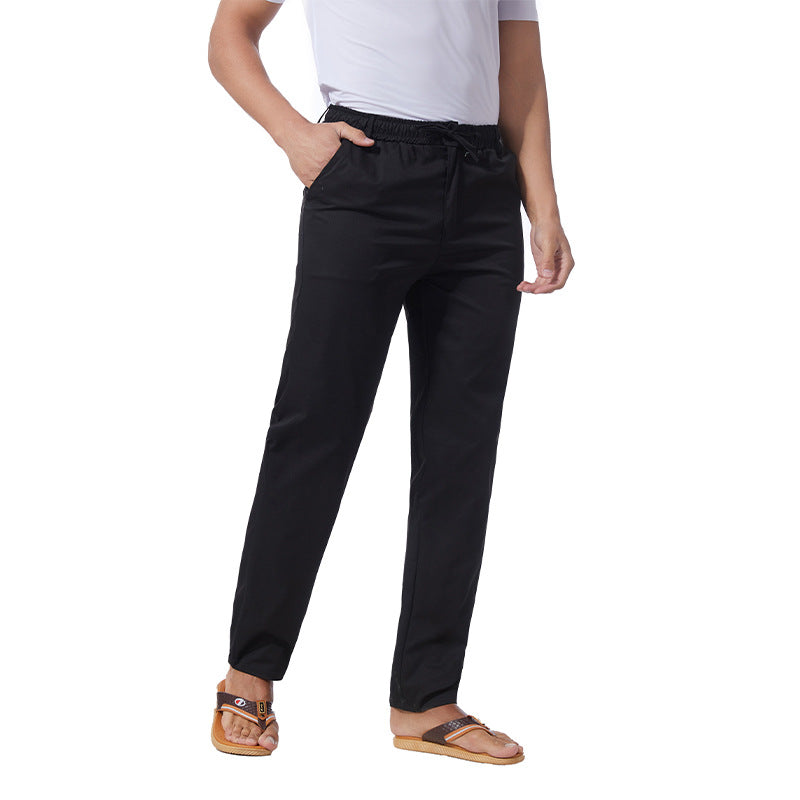 Men's Solid Color Linen Cotton Casual Pants Colouronova
