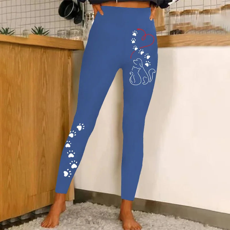 Cute Cats Printed Long Socks Harajuku Leggings Y2K Style Role Playing Socks Fashion Casual Female Leggings - Colouronova