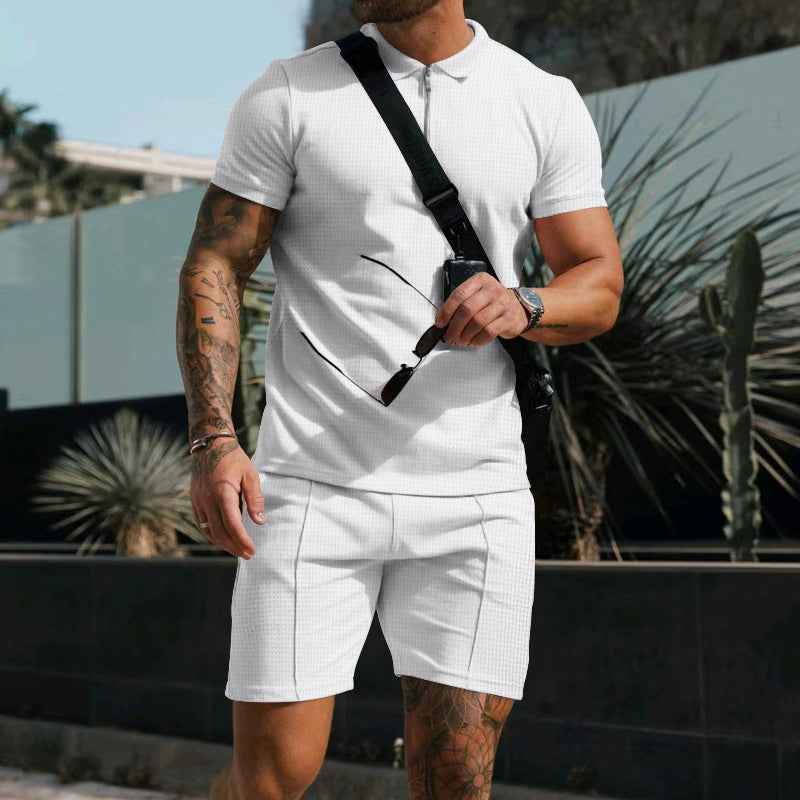 Loose lapel T-shirt suit for men