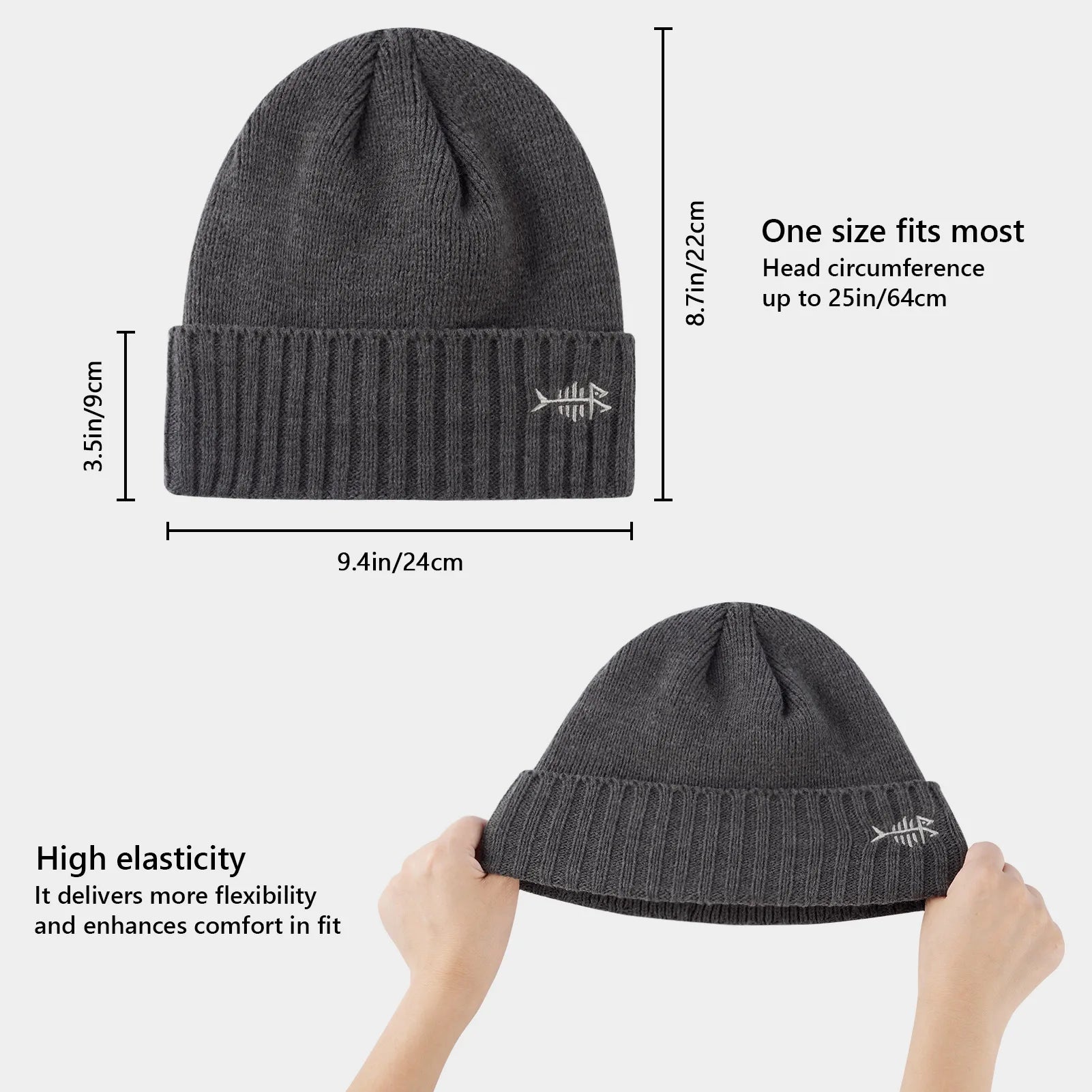 BASSDASH Winter Beanie Hats with Fleece Lining Thick Warm for Men Women Stretchy Fit Unisex Cuffed Knit Hat - Colouronova