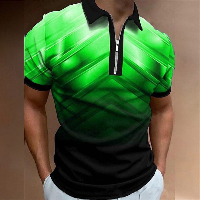 Men's 3D digital printed street short-sleeved shirt Colouronova