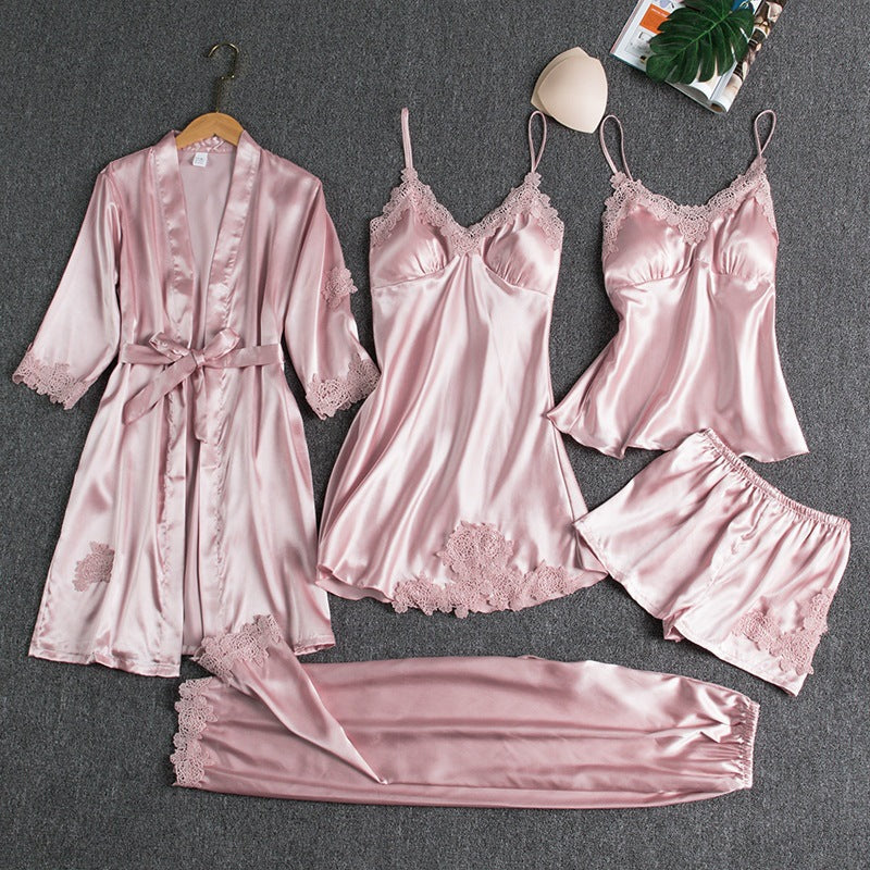 Womens Silk-like Pajama Set Colouronova