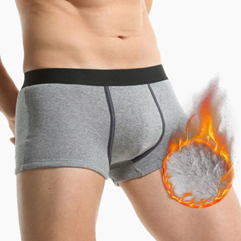 Men's autumn and winter warm and thick velvet underwear, warm and warm, solid color, comfortable and breathable, flat leg pants - Colouronova