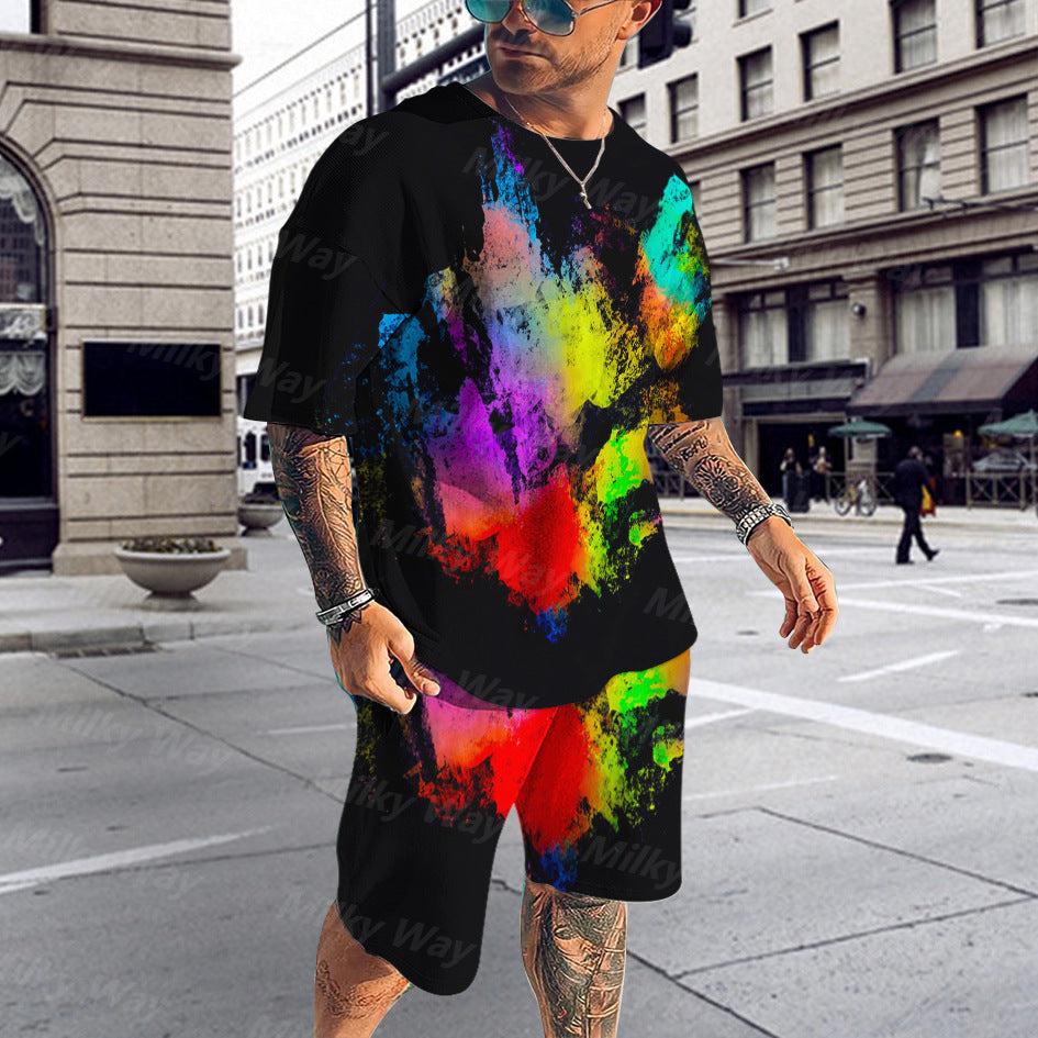 Men's 3D Digital Printing Casual Set Colouronova