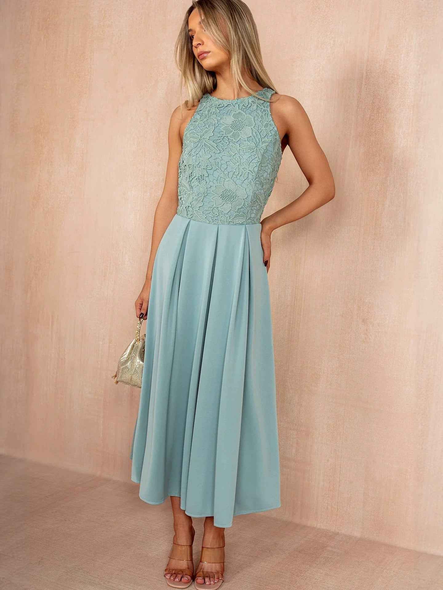 Floral Sleeveless A-Line Dress