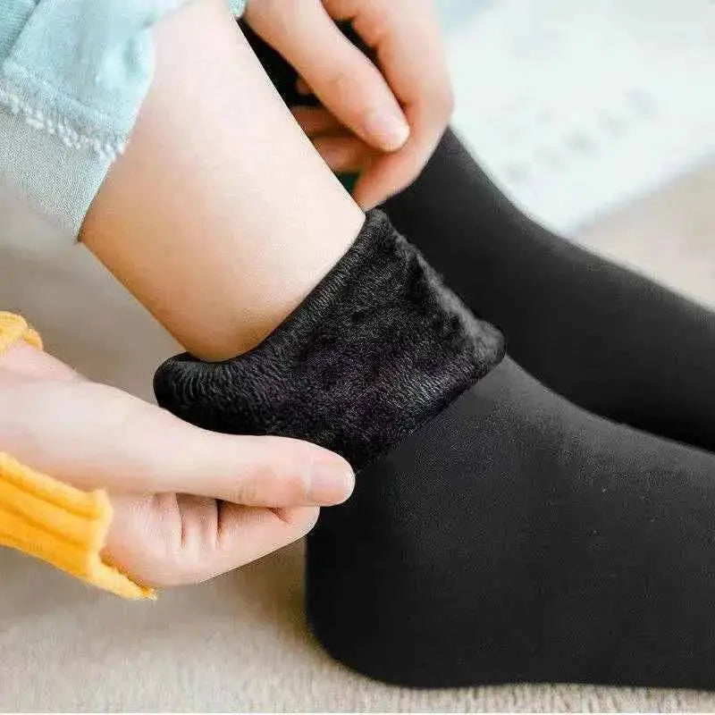 Winter Fleece Socks Women Thermal Cashmere Wool Warm Thicken Socks Snow Velvet Boots Solid Color Home Floor Calcetines Mujer