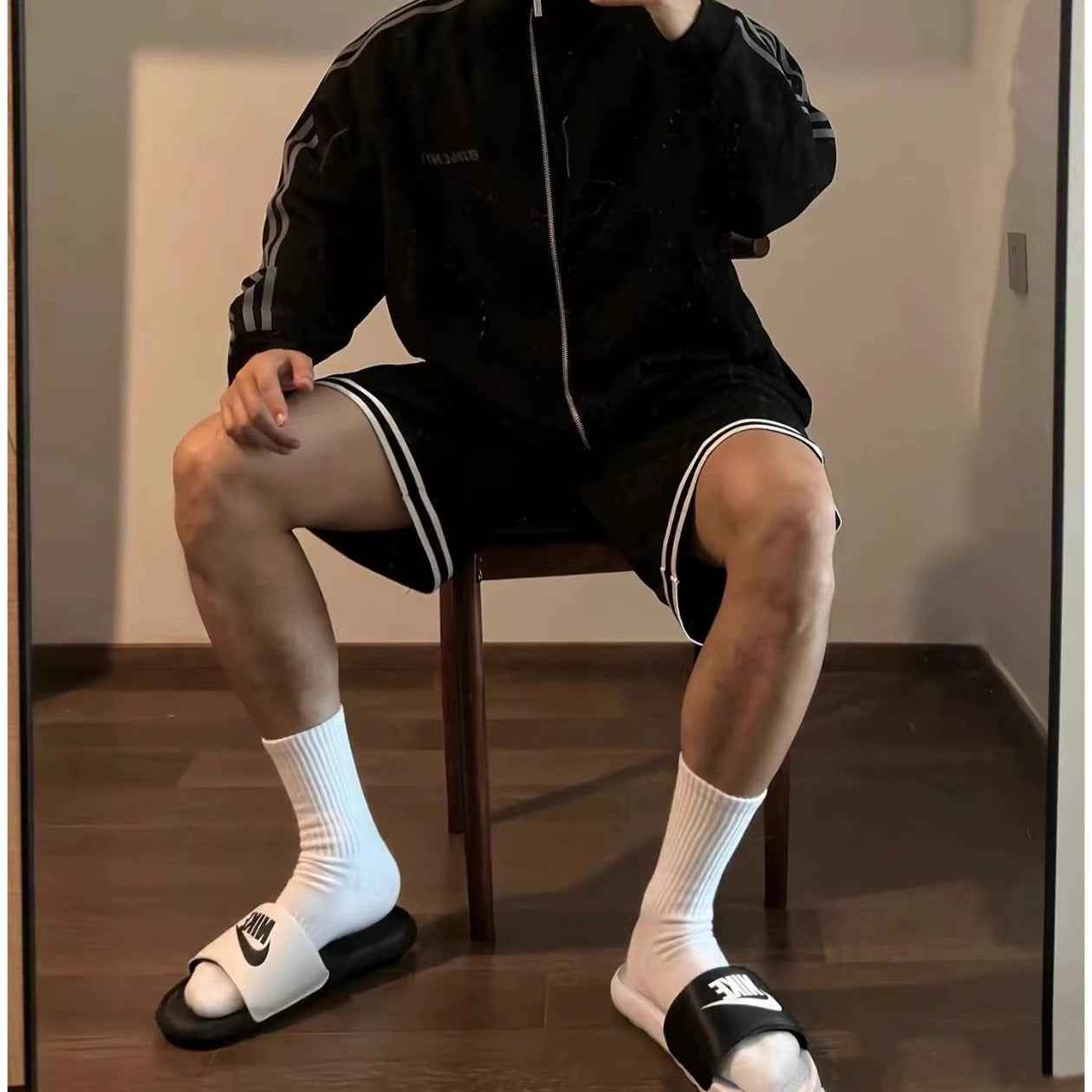 White mid-calf socks