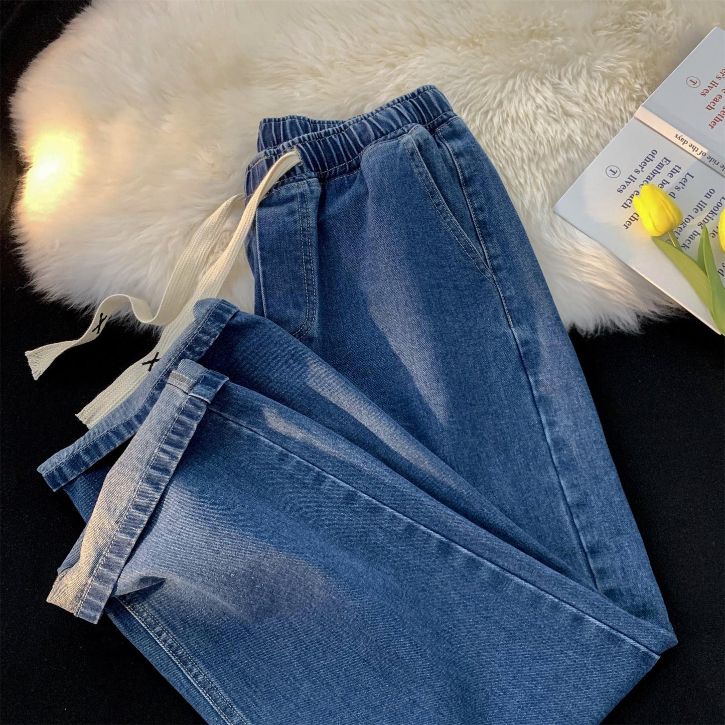 High street stretched-waist jeans Colouronova