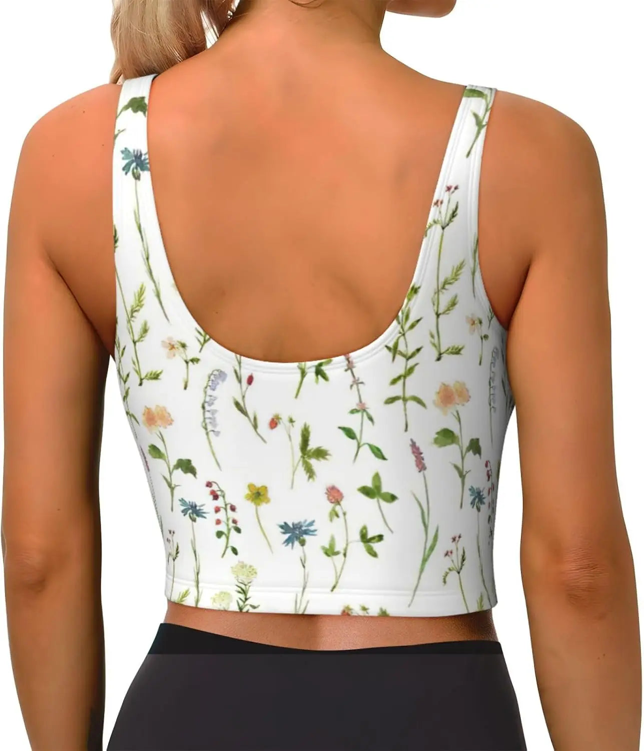 Season Watercolors of Herbs Flowers Print Winter Fashion Women Sports Vest Yoga Workout Vest for Women Lightweight Summer - Colouronova