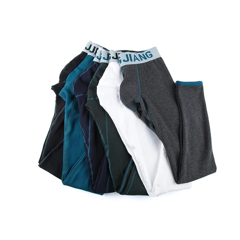 Mens Thermal Underwear Thickened Cotton Pants Youth Autumn Winter Elastic Slim-Fitting Leggings Thick Thermo Long Johns - Colouronova