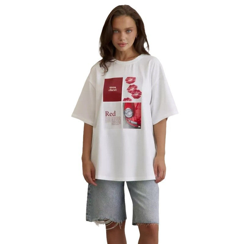 Women's Printed Cotton T-Shirt Colouronova