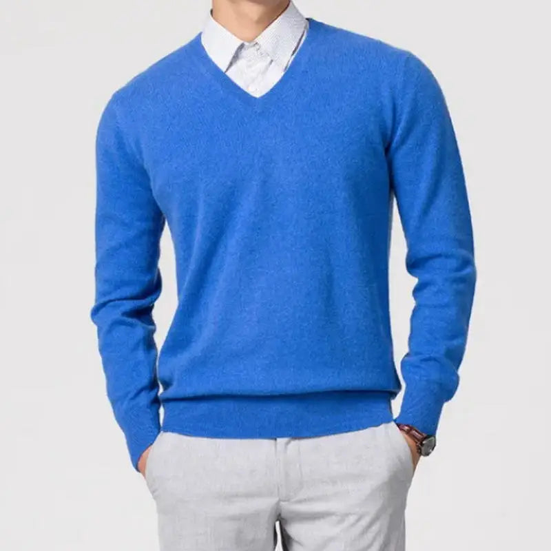 Men's Sweaters V-neck Pullovers Cashmere Knitting Hot Sale Spring Women Sweaters Wool Knitwear High Quality Jumpers Clothes - Colouronova