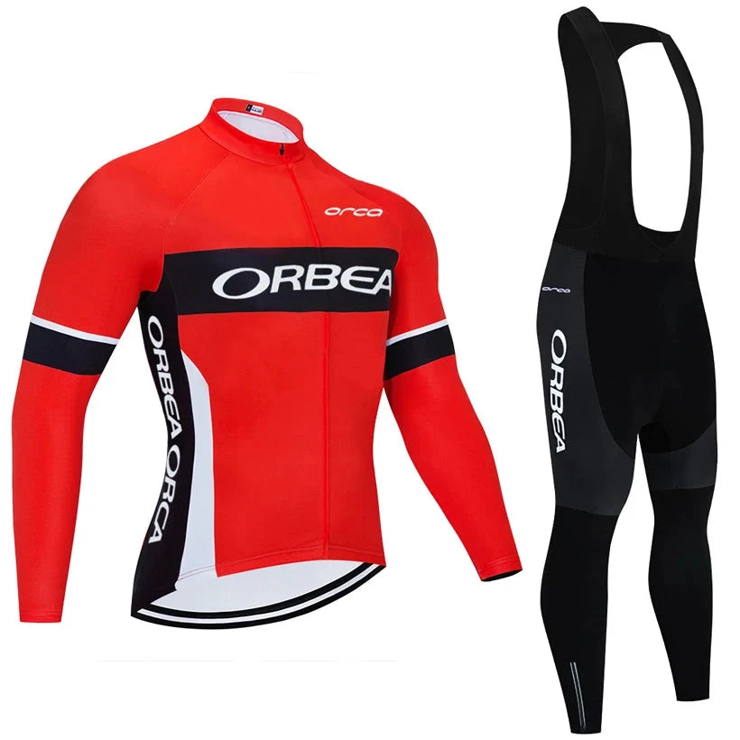 Winter 2025 BLACK Cycling Jersey ORBEA ORCA Bike Jacket Pants Men Thermal Fleece Team Ropa Ciclismo MTB Road Bicycle Clothing Colouronova
