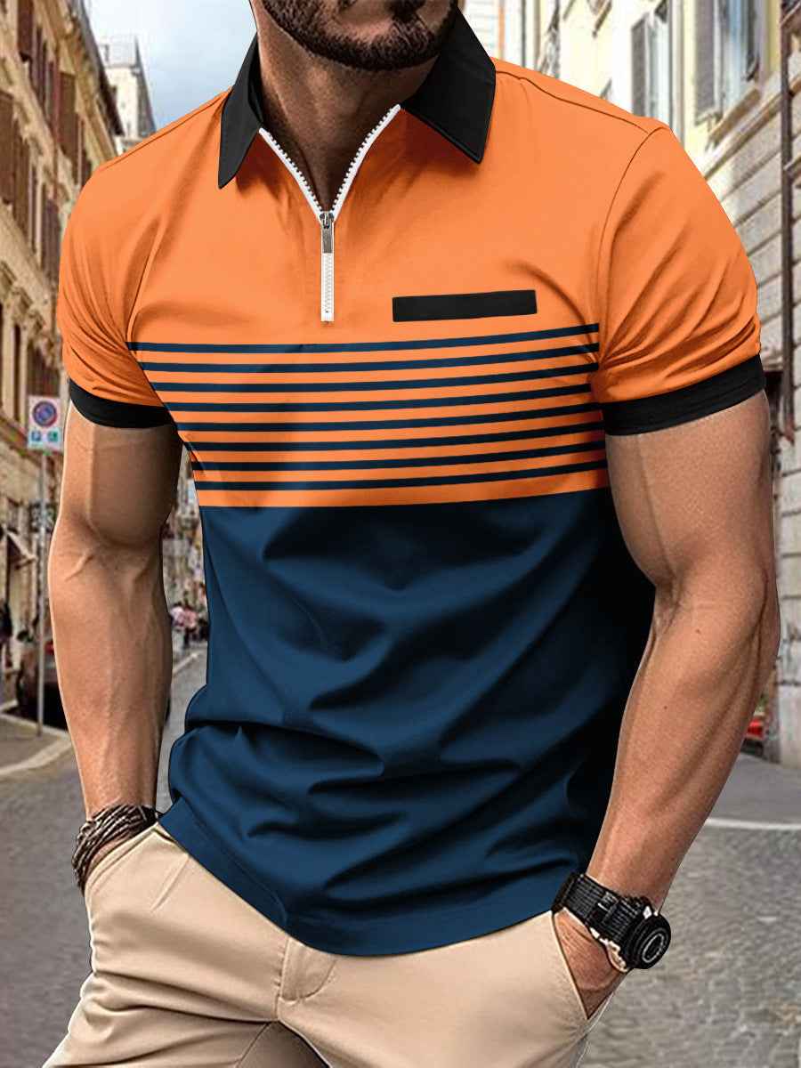 Men's Striped Polo Shirt