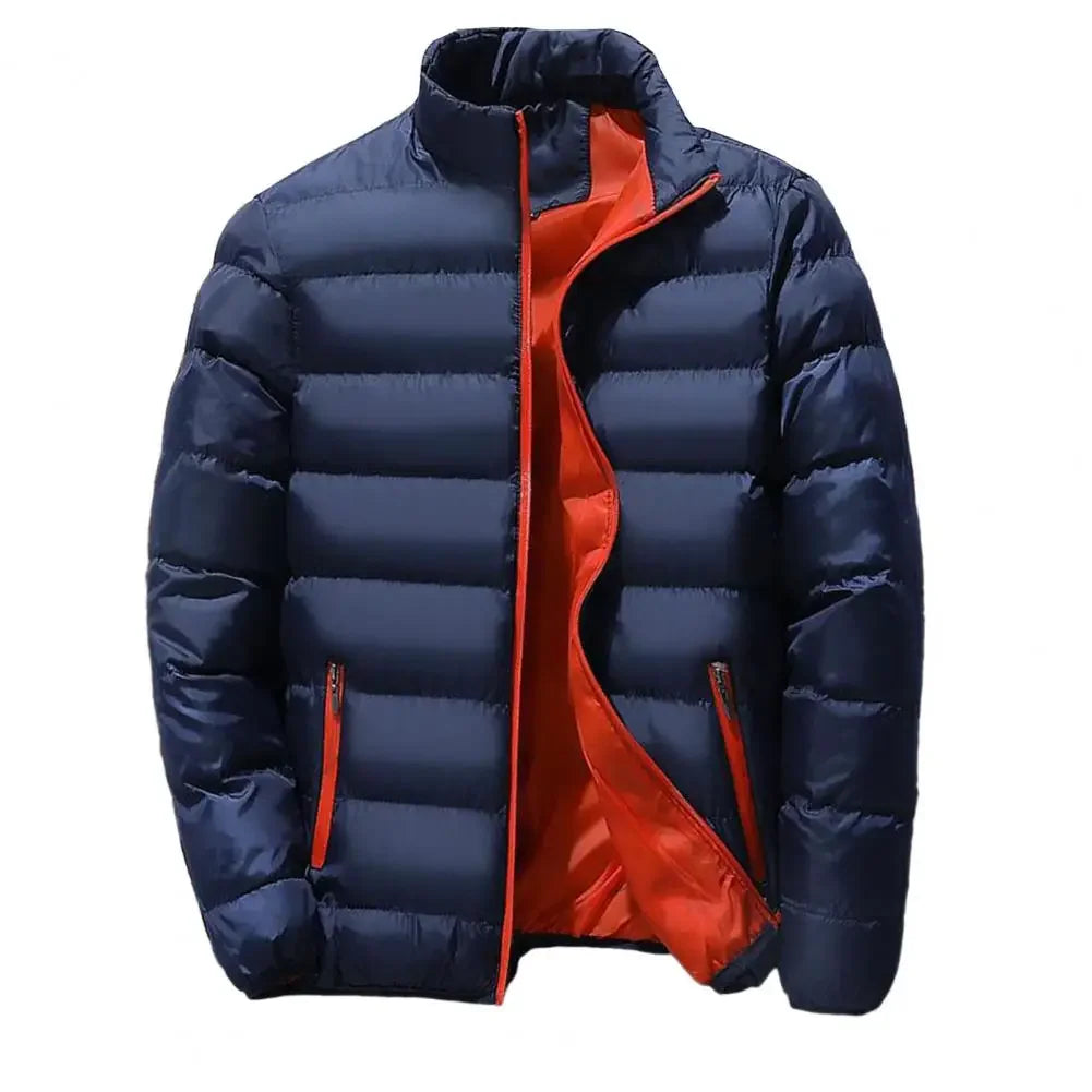 Men's Casual Zip up Jackets Cotton Outerwear Clothing New Parkas Jacket Men's Windbreaker Thick Warm Large Size Male Coats K-Pop - Colouronova