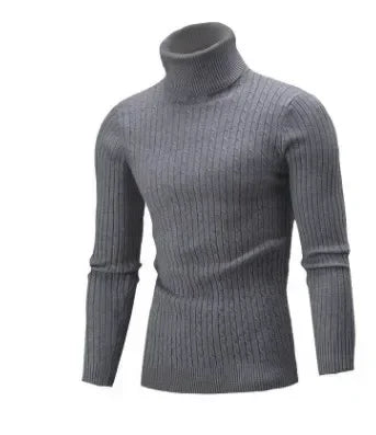 2025 Men's Warm Knitted Sweater Turtleneck Sold  Knitting Pullovers Tops Knitted Sweater Male Jumper All Match Casual Sweater - Colouronova