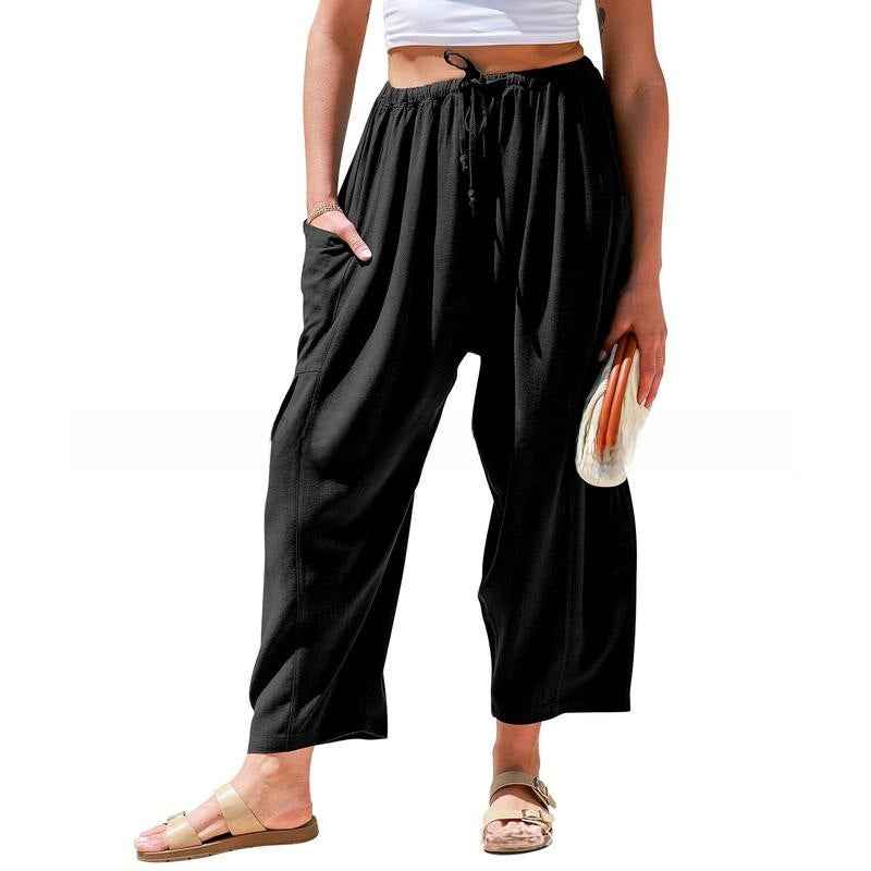 Linen Wide-Leg Pants