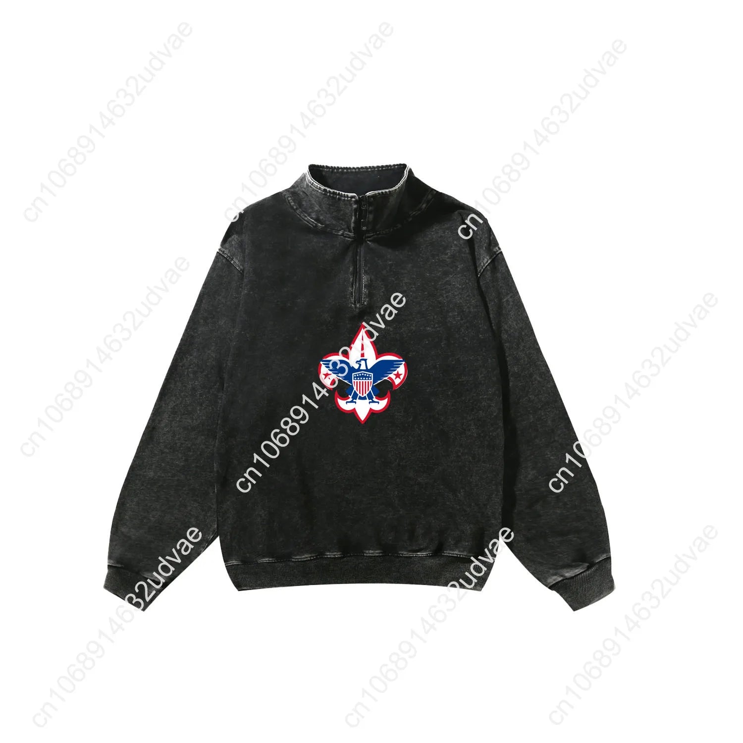 Scouts of America Retro Sweatshirt Man Woman Teenager Vintage Pullover Half Zipper Sweat Shirt Photo Custom Long Sleeved Tshirt - Colouronova