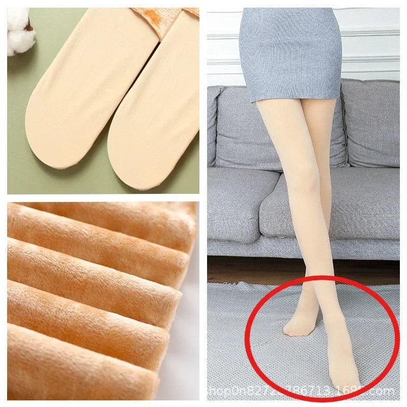 Women Leggings Warm Thermal Underwear Bottoms Thin Velvet Autumn Female Stockings High Waist Seamless Soft Legging Pants Winter - Colouronova