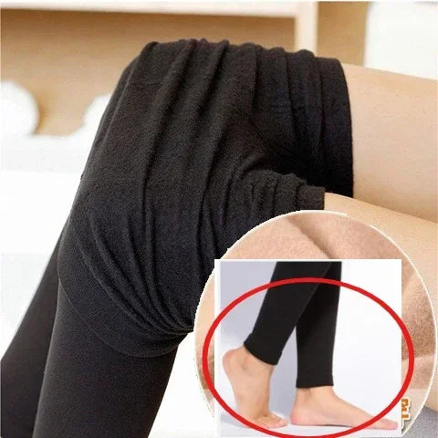 Women Leggings Warm Thermal Underwear Bottoms Thin Velvet Autumn Female Stockings High Waist Seamless Soft Legging Pants Winter - Colouronova