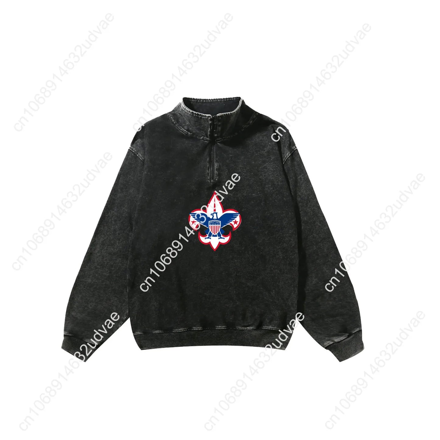 Scouts of America Retro Sweatshirt Man Woman Teenager Vintage Pullover Half Zipper Sweat Shirt Photo Custom Long Sleeved Tshirt - Colouronova