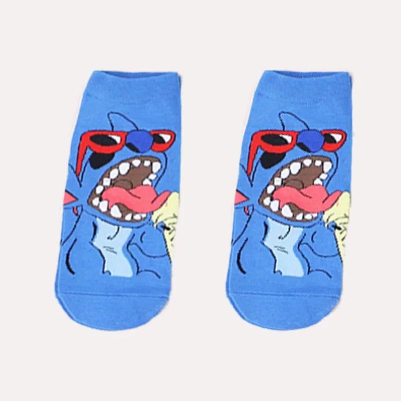 Disney Stitch Children's Short Socks Anime Men Women Short Socks Cute Casual Breathable Shallow Mouth Ship Socks Birthday Gift - Colouronova