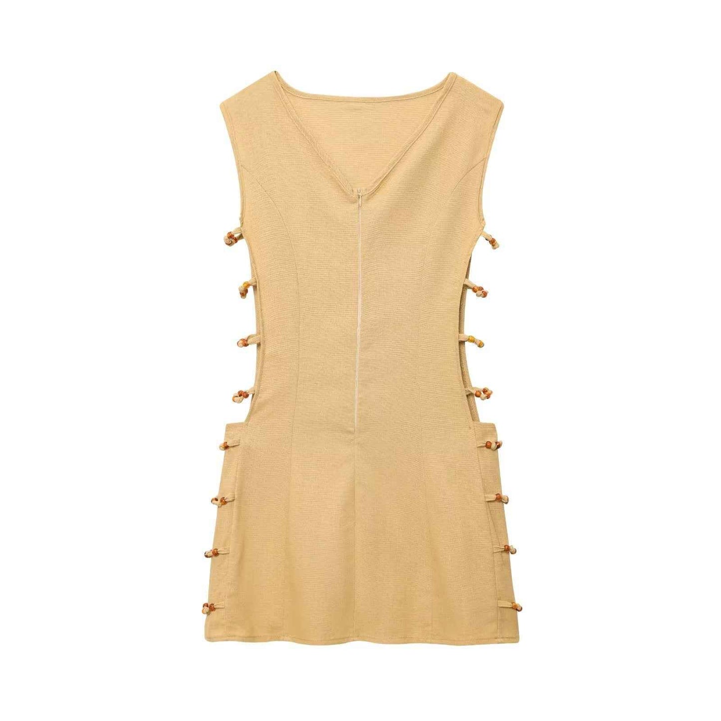 Womens Hollow Out Cotton Linen Dress