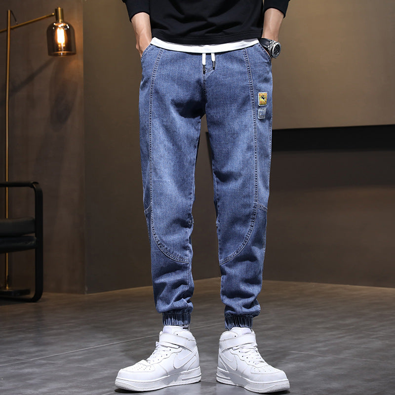 Men's Drawstring Straight-Leg Fleece Jeans Colouronova