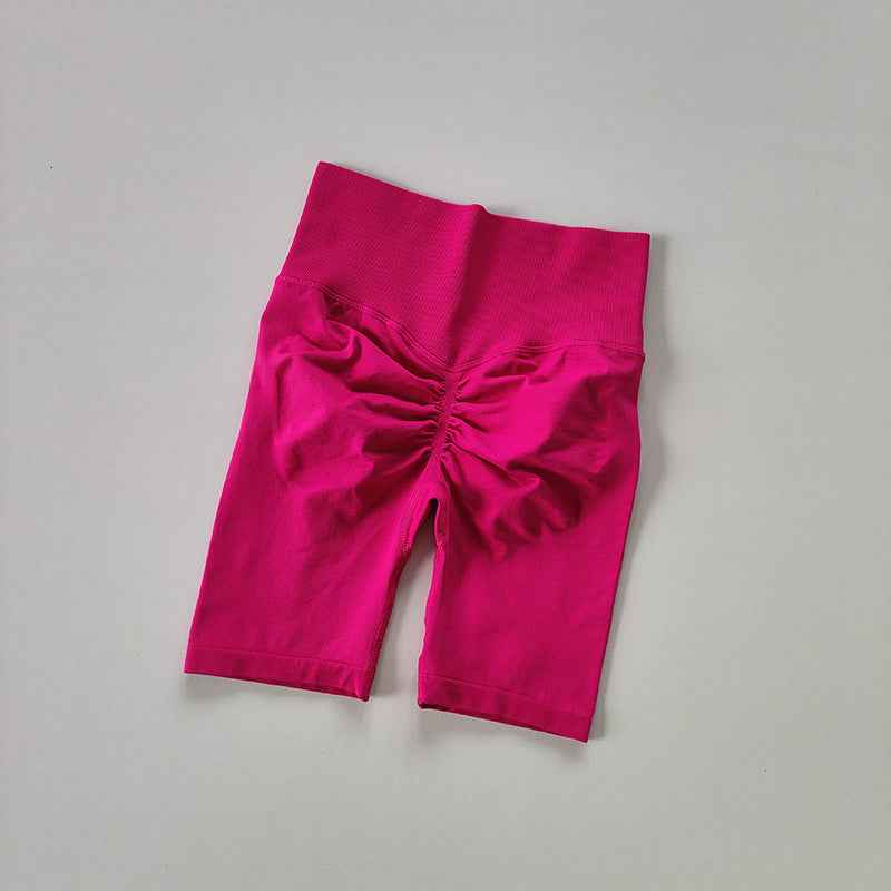 Seamless butt-lifting fitness shorts for women