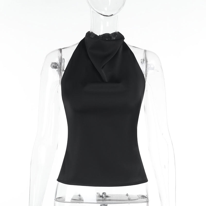 Satin Backless Women Top Colouronova