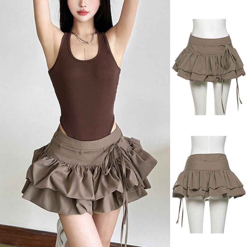 Asymmetrical High Waist A-Line Skirt