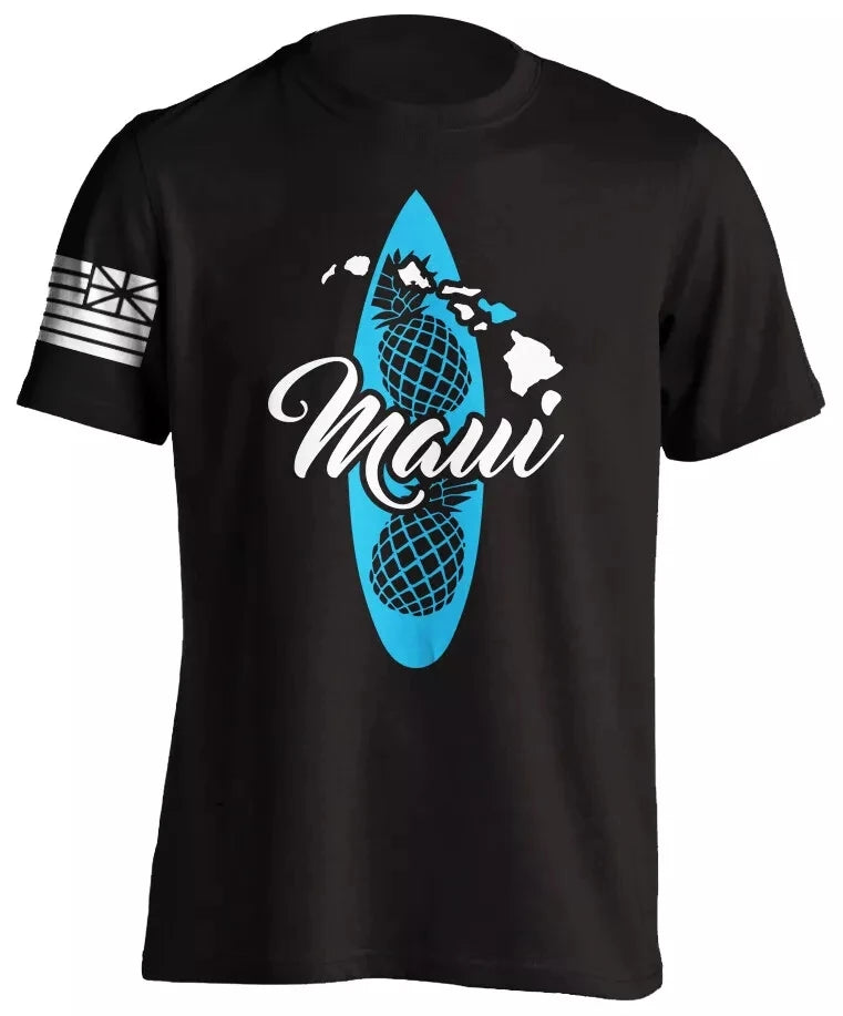 Men's Cotton Shirt OAHU HAWAII SURFING Distressed TShirt Unisex Surf Board Beach Tee Tops Summer Fashion Casual Short Sleeves - Colouronova