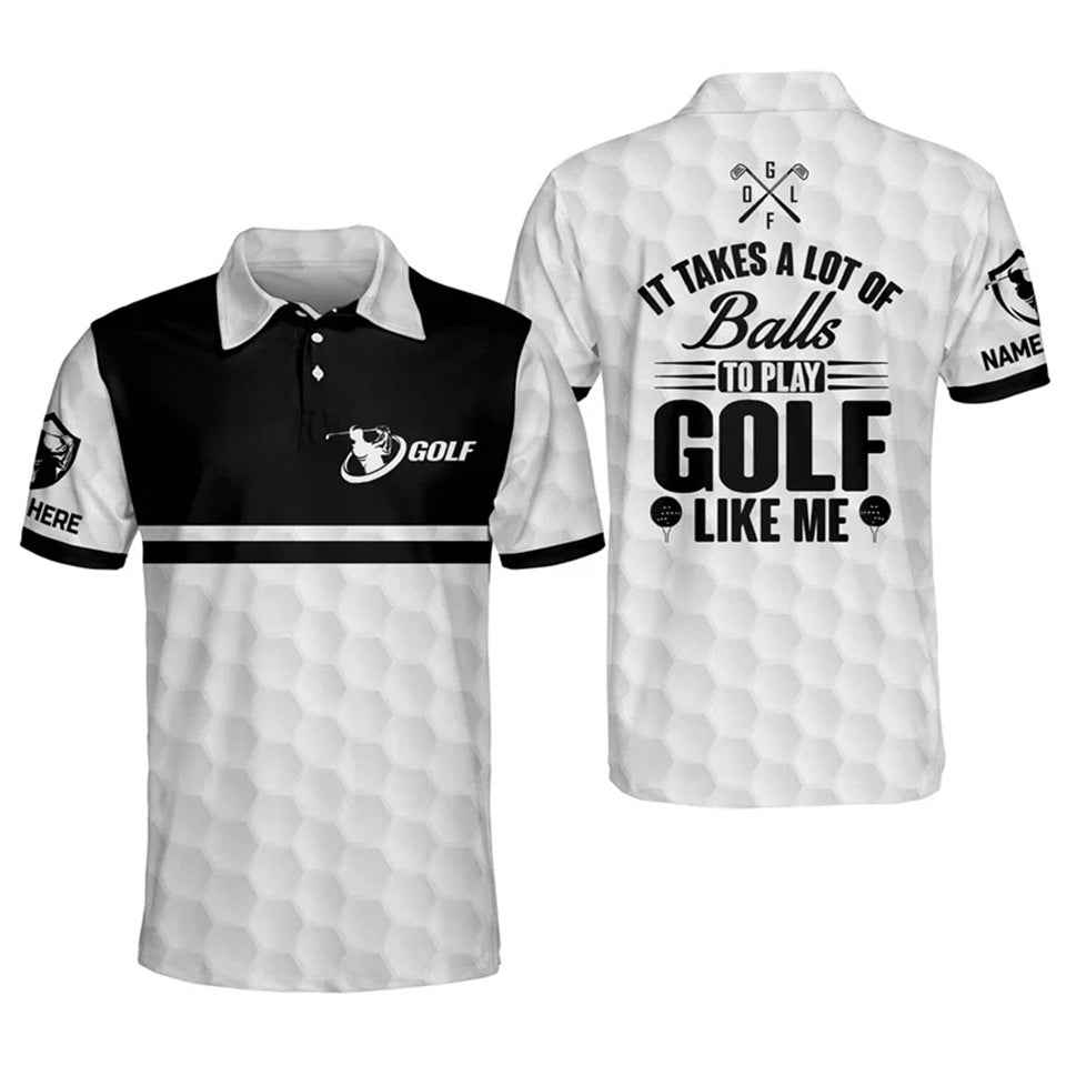 Personalized skull-patterned golf shirt