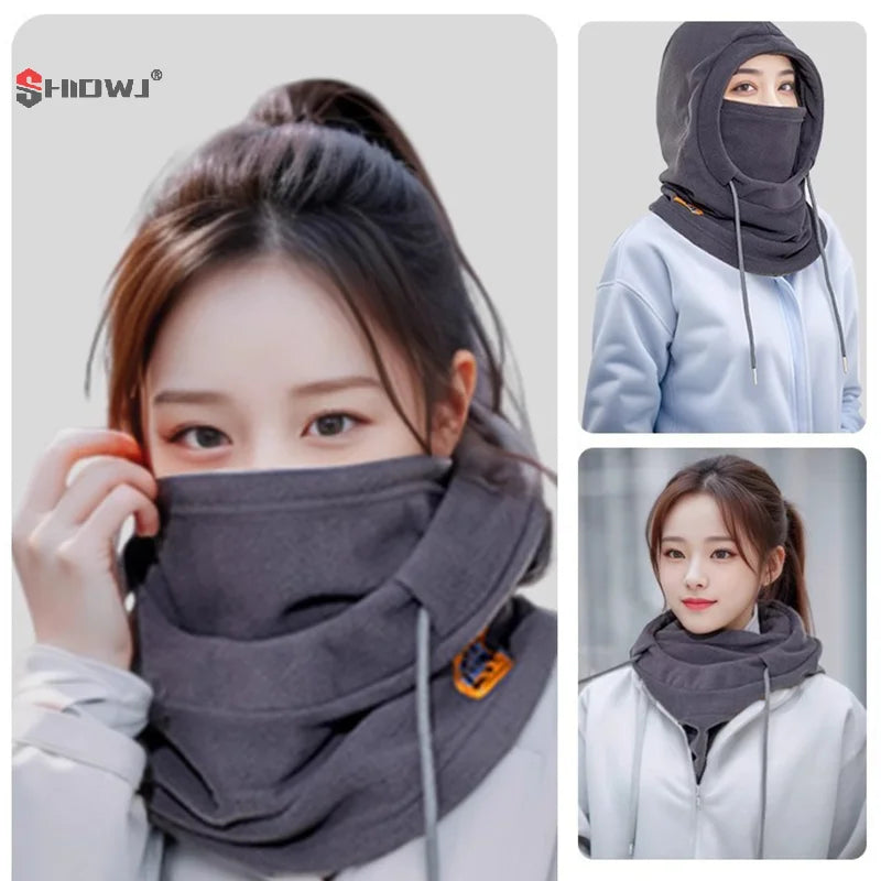 1Pcs Winter Warm Hat Beanies W/ Mask Neck Warmer 4-in-1 Windproof Balaclava For Men Women Cycling Cold Weather Protection Cap - Colouronova