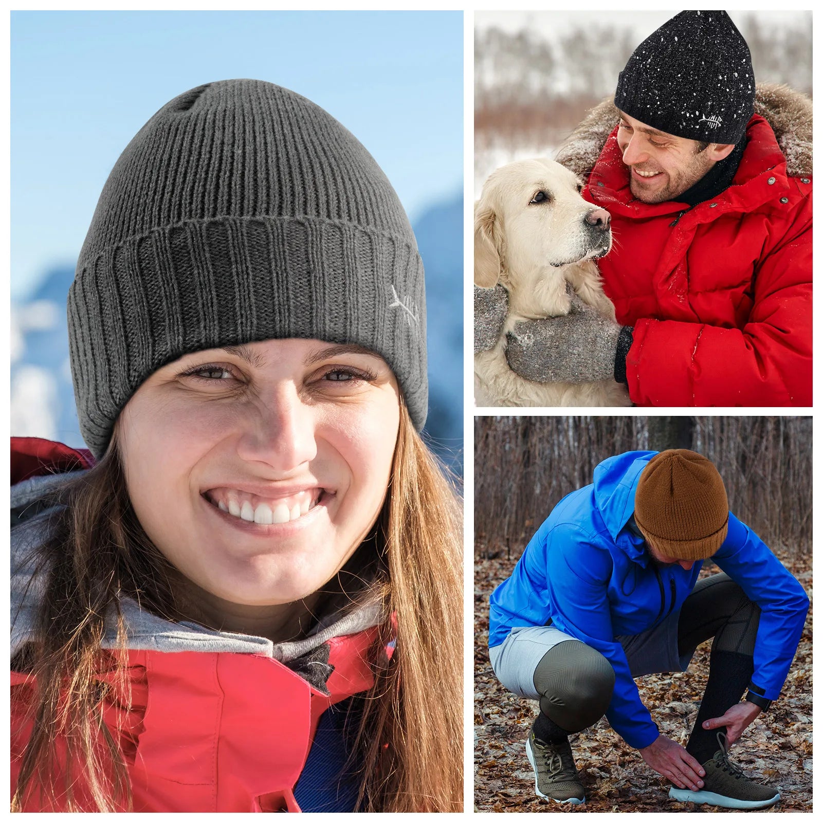 BASSDASH Winter Beanie Hats with Fleece Lining Thick Warm for Men Women Stretchy Fit Unisex Cuffed Knit Hat - Colouronova