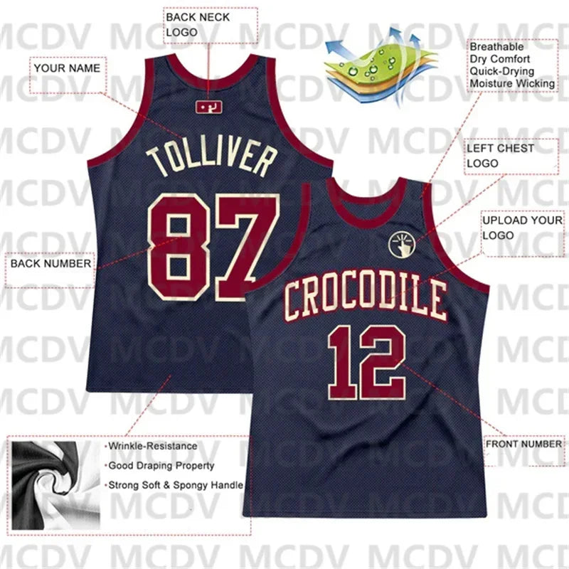 Custom Navy Maroon-Or Authentic Throwback Basketball Jersey Print Team Name Number Vest Game Practice Clothes Adult/Youth - Colouronova