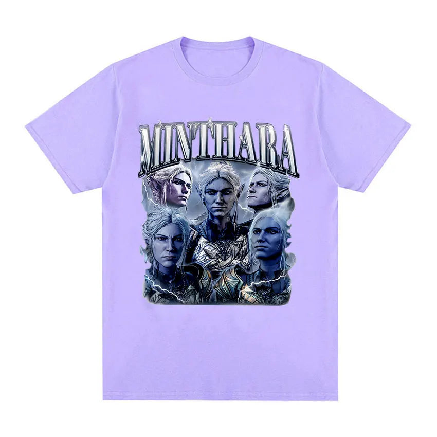 Game Minthara Astarion Baldurs Gate 3 Graphic T Shirt Men Fashion Retro Gothic T-Shirt 100% Cotton Oversized Tshirts Tops Unisex - Colouronova