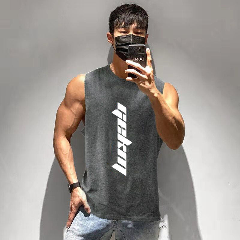 Running training waistcoat loose sports T-shirt quick-drying top Colouronova