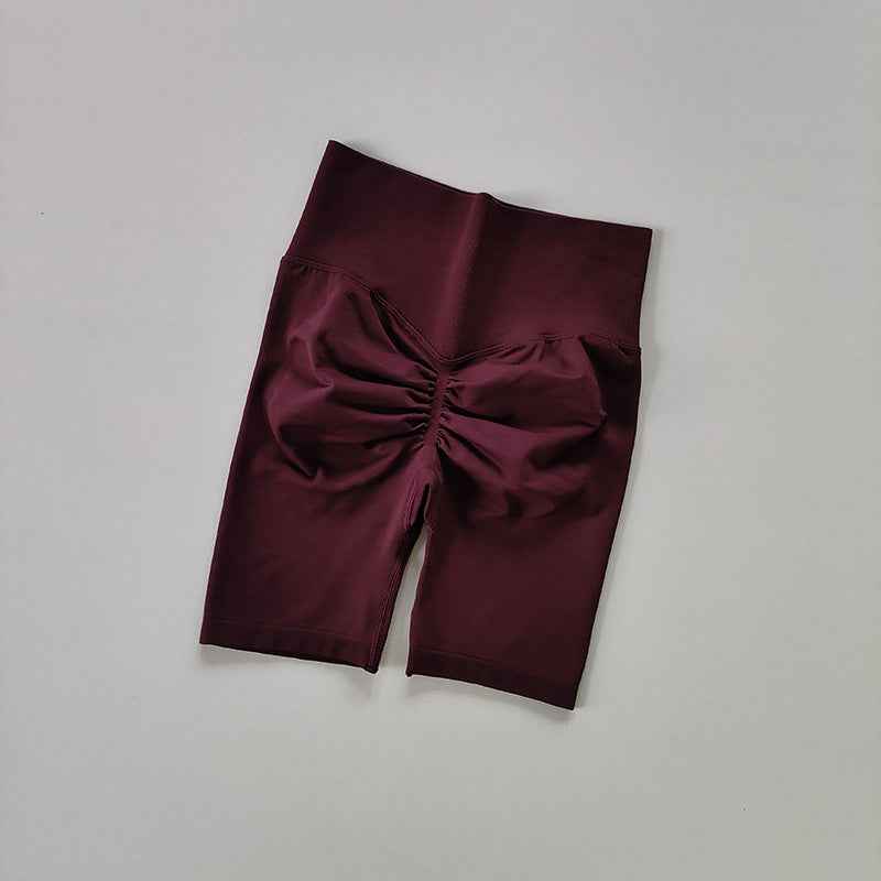 Seamless butt-lifting fitness shorts for women