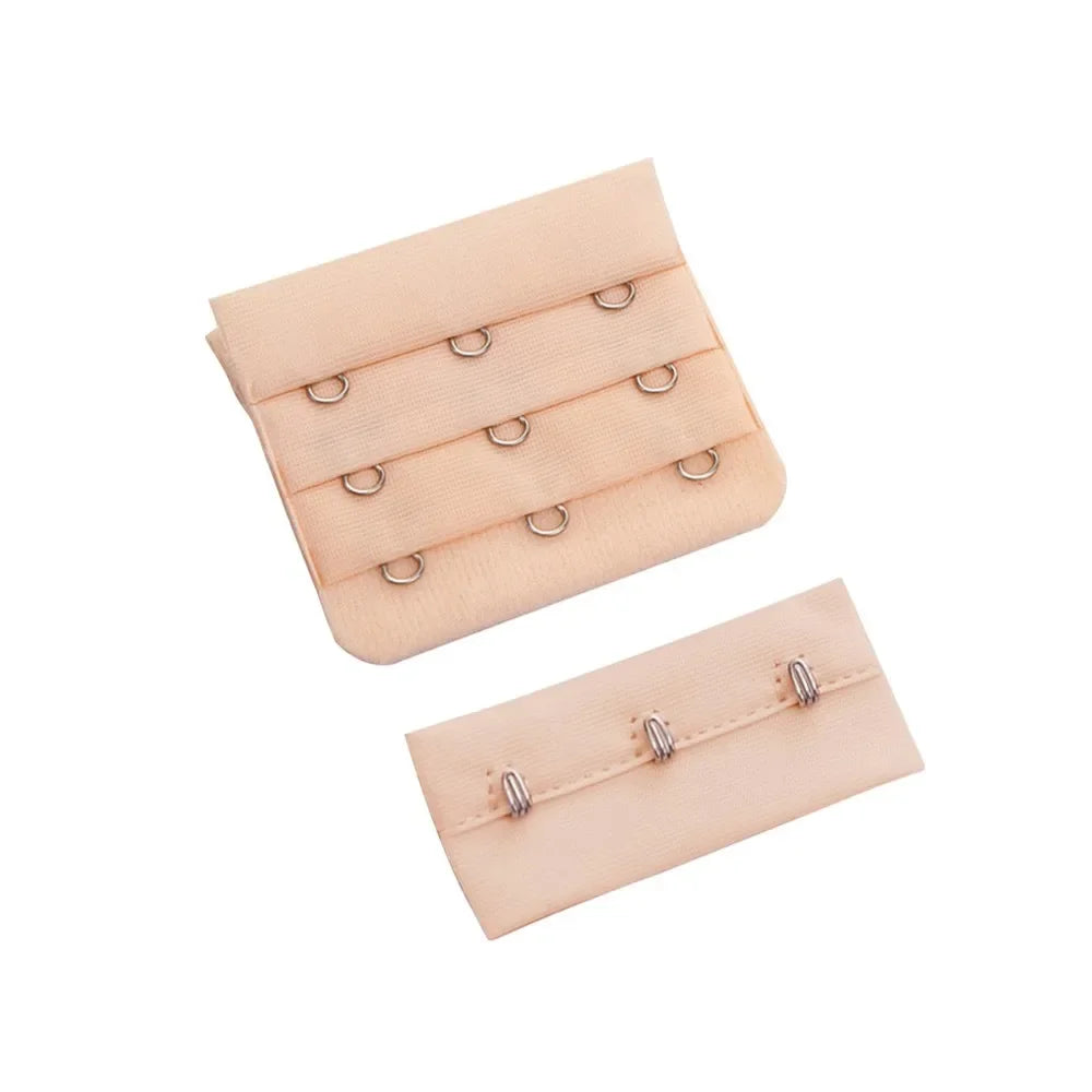 Bra Extenders Strap Tops Lingerie Women's Back Bra Extender Straps 3Hooks 3 Rows Premium Metal and Cotton Strapless Accessories - Colouronova