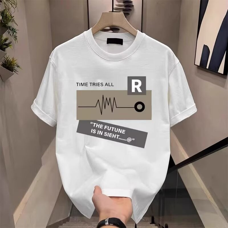 Retro Cotton T-Shirt Loose Fit Short Sleeve Colouronova