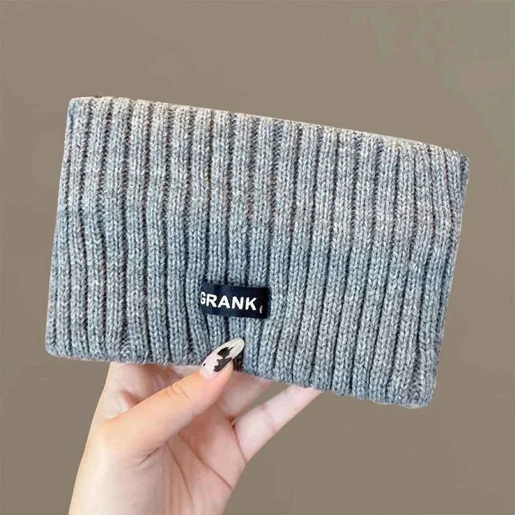 Autumn and Winter Knitted Headband Female Letter Wide Edge Wool Hat Headband Ponytail Hair Headdress Sports Headband