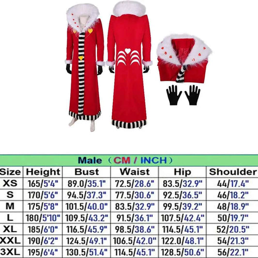 Fantasy Jacket Clothes Cap Outfits Adult Valentino Cosplay Red Coat Hat Gloves Costume Anime Hotel Halloween Carnival Party Suit