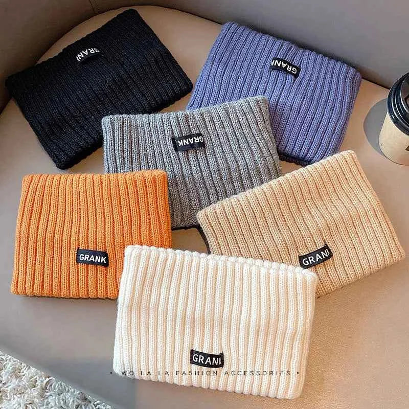 Autumn and Winter Knitted Headband Female Letter Wide Edge Wool Hat Headband Ponytail Hair Headdress Sports Headband