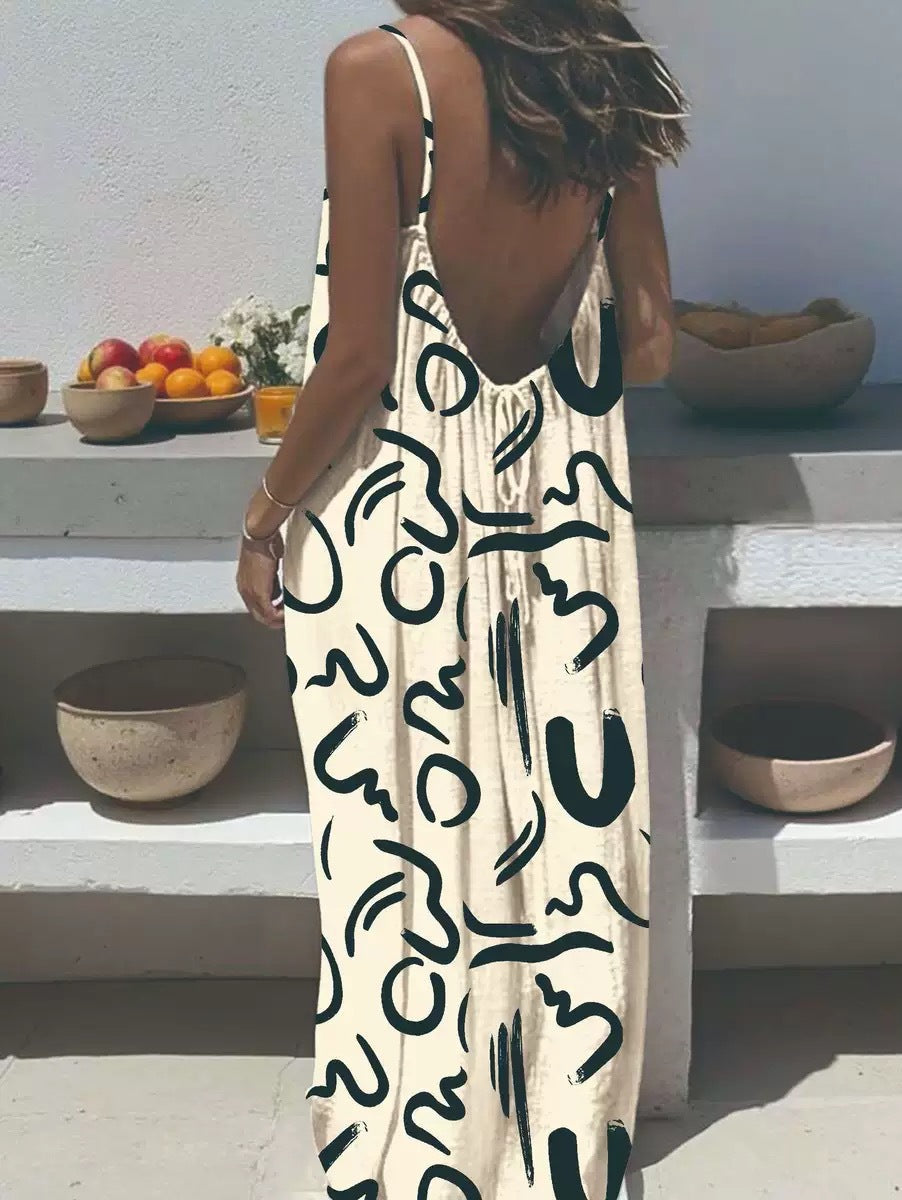 Womens Strappy Backless Maxi Dress Colouronova