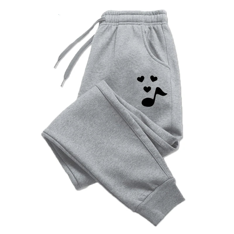 Women Music Notation Printed Sweatpants Autumn Winter Women Long Pants Fitness Jogger Women Casual Sports Jogging Pants - Colouronova