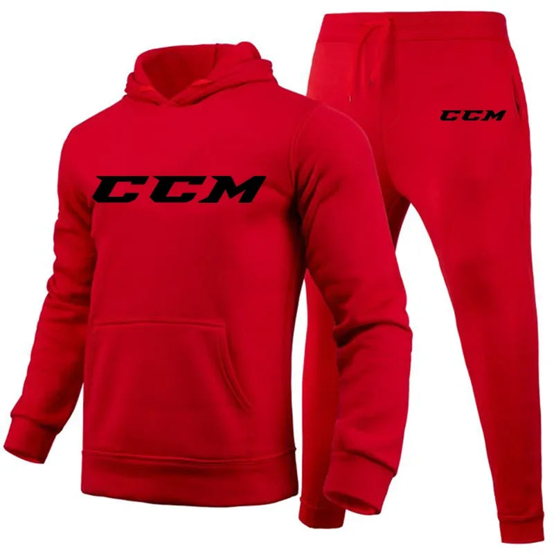 Men's Warmth-Enhanced Thick Sports Outfit Set - High-Quality Casual Long-Sleeved Sports Outfit - Jogging Pants - Men's Sports Ou - Colouronova
